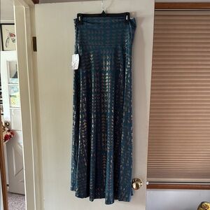 Lulu's Teal Maxi Dress with Gold Dots